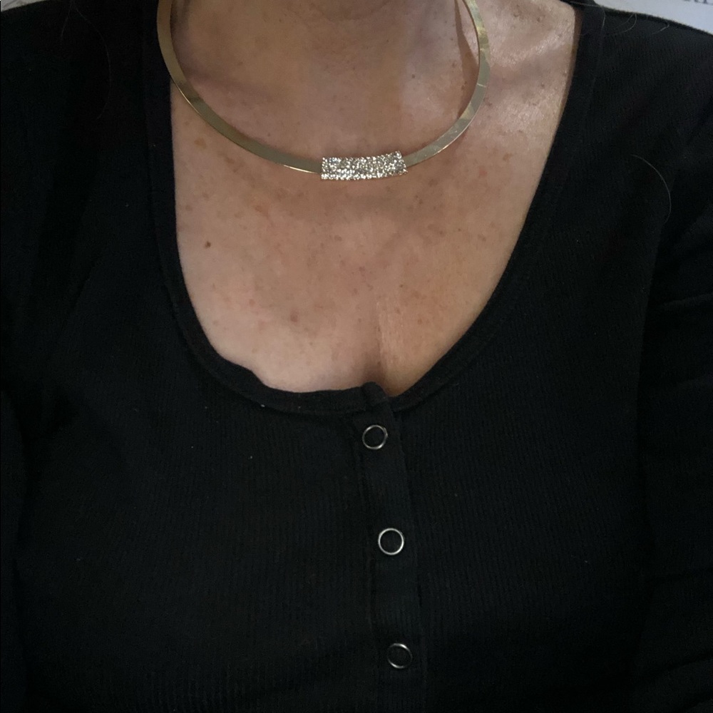 Sparkling Sage gold necklace w/sparkling slider